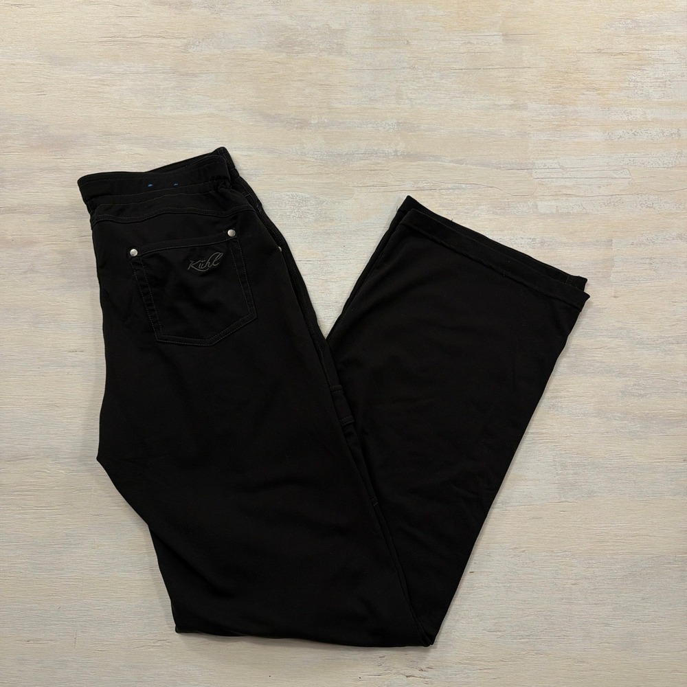 KUHL Cargo Pants 10 REG Wide Leg Stretch Hiking Travel Black Womens
